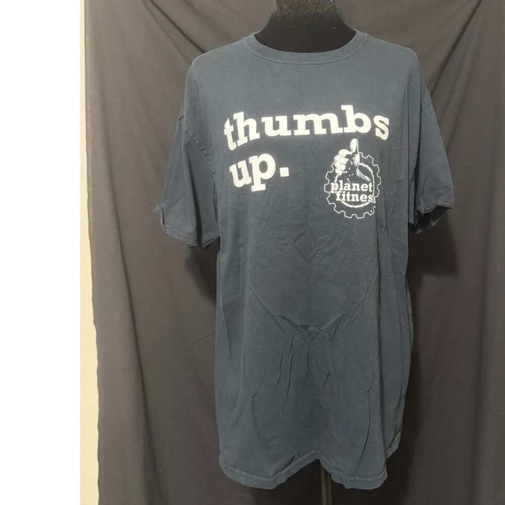 #307 - Fruit of the Loom Planet Fitness T-Shirt Mens Large Black Gym Tee